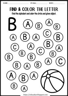 the letter b worksheet for kids to learn how to write and color letters