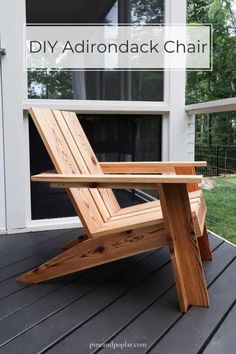 Simple Twin Platform Bed Diy Patio Chairs Wood Plans, Pallet Wood Adirondack Chair, Modern Adirondack Chair Diy, Diy Modern Chair, Adorandak Chairs Diy How To Build, Wood Chairs Design, Adarondic Chairs Plans Free, Adarondic Chair, Adorandak Chairs