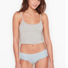 Super Cute And Comfy Panty With Lace Sides Light Blue Color Brand New With Tags Bundle And Save Victoria's Secret Stretch Camisole, Cami Mendes, Lace Side, Side Lights, Victoria Secrets, Light Blue Color, Victoria Secret, Women's Intimates, Victoria's Secret