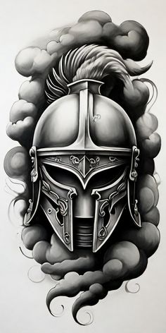 ROMAN helmet TATTOO DESIGN Greek Helmet Drawing, Warrior Helmet Tattoo, Spartan Helmet Tattoo Design, Greek Helmet Tattoo, Gladiator Tattoo Design, Roman Tattoo Design, Roman Warrior Tattoo