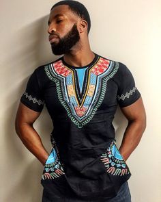 Side Zipper Shirt with African Dashiki Designs | Marchal's Designs African Print in on-Trend Fashion African Fashion Men, Kitenge Designs, Cultural Fashion, Ethno Style, Hippie Top, Latest Ankara Styles