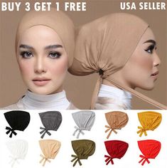 Top Seller for Adjustable Muslim Head scarf Inner Hijab Caps Islamic Underscarf Ninja Scarf hat, Women's Scarves Wraps Muslim Head Scarf, Womens Slouchy Beanie, Chemo Beanies, Head Scarf Tying, Head Wraps For Women, Knotted Beanie, Hijab Caps, African Head Wraps, Head Wrap Headband