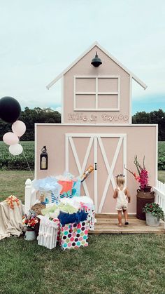 Barn Backdrop Birthday, Pink Barn Backdrop, Barnyard Birthday Theme, Barn Backdrop, Barnyard Bash, 2nd Birthday Party For Girl, Farm Themed Party, Bday Party Kids, Farm Theme Birthday