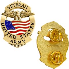 PRICES MAY VARY. 🌟 A SPECIAL GIFT FOR VETERANS - Our military lapel pins are the perfect present for the veterans in your life. It's one way of showing that you recognize their efforts and contributions to the country. 🌟 STAYS IN PLACE - Our retired army pin comes with two clutch attachments. This ensures that it doesn't spin or move around when worn, thereby eliminating the need to constantly adjust it. 🌟 VIBRANT COLORS THAT LAST - Finished with a durable coating, our veteran lapel pin retai United States Flag, Military Ball, Navy Veteran, Gifts For Veterans, Army Veteran, Badge Design, State Flags, Deep Colors, Intense Colors