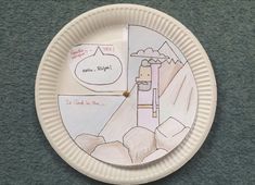 a paper plate with a drawing on it