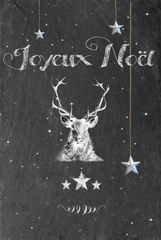 an image of a deer with stars hanging from it's antlers