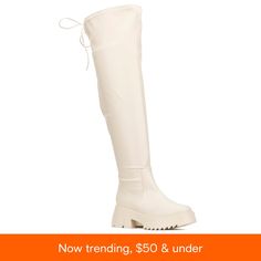 in stock Bone Color, Fashion To Figure, Lug Sole, Over The Knee Boots, Over The Knee, Fashion Boots, Bones, Heel Height, Shoe Boots