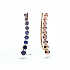 Blue sapphire ombre climber crawler gold | Natural blue sapphire ear climber earring gold | Blue ombre earring climber gold | Gift for her STONE DETAILS : ✦ Gemstone : Blue Sapphire ✦ Gemstone Type : Natural ✦ Gemstone Size : 2-3 MM ✦ Gemstone Shape : Round ✦ Number of gemstones : 9 ✦ Gemstone Weight : 1-2 carats ✦ Gemstone Grade : AAA METAL DETAILS : ✦ Metal : 14K/18K Gold ✦ Metal Color : Yellow / White / Rose Gold ✦ Setting : Shared Prong Setting ✦ Earring Box : Yes SHIPPING DETAILS : ✦ Shippe Ear Climber Earrings Gold, Ombre Jewelry, Ombre Earrings, Ear Climbers Earrings, Green To Blue, Rainbow Sapphires, Ear Climber, Earring Box, Ear Climbers