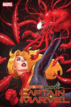 the cover to captain marvel's new comic book, featuring an image of a woman with