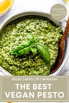 the best vegan pesto recipe in a bowl