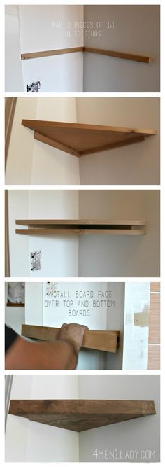 some shelves are made out of plywood and wood