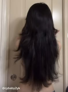 Black Wispy Hair, Long Black Hair With Bangs Grunge, Long Black Fluffy Hair, Long Black Hair Messy, Long Black Messy Hair, Long Black Wolf Cut, Long Black Hair Layers, Black Long Hair Aesthetic, Long Layered Black Hair