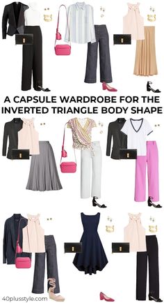 Inverted Triangle Outfits Spring, Triangle Body Shape Celebrities, Triangle Outfit, Triangle Outfits, V Shape Body