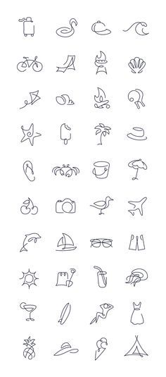 the different types of symbols are shown in this hand - drawn drawing technique, which is easy to draw and can be used as an appreciable on any surface