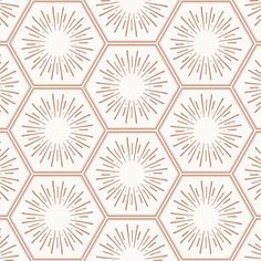 a beige and white geometric pattern with sunbursts