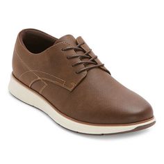 Make a suave style statement with this pair of St. John's Bay men's Canton sneakers. Crafted from smooth faux leather with a contrasting textured panel, this lace-up style has a memory foam insole for your comfort. Wear them to elevate jeans or chinos and a polo shirt. Features: Memory FoamClosure Type: Lace-UpFootwear Technology: Memory Foam InsoleUpper/Outer Base Material: 98% Polyurethene, 2% PolyesterShoe Lining Material: Polyurethane, PolyesterSole Material Content: 60% Leather, 40% Thermop Classic Low-top Synthetic Dress Shoes, Brown Synthetic Lace-up Oxfords, Cushioned Footbed Sneakers With Round Toe, Low-top Synthetic Dress Shoes For Work, Brown Synthetic Oxfords With Rubber Sole, Low-top Synthetic Oxfords For Work, Low-top Synthetic Oxfords With Textured Sole, Synthetic Low-top Oxfords With Textured Sole, Business Casual Sneakers With Cushioned Footbed And Round Toe