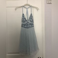 Hollister Powder Blue Flowy Dress Size 5. Never Worn With Tags. Nothing Wrong With It. Super Cute And Comfy. Adjustable Straps. Bead Detail On The Front. About Mid Thigh Length. Blue Flowy Dress, Hollister Dresses, Flowy Dress, Powder Blue, Christmas List, Hollister, Adjustable Straps, Super Cute, Womens Dresses