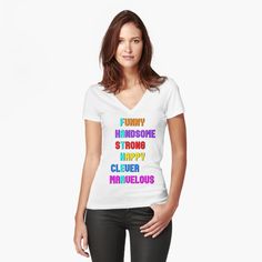 Funny Handsome Strong Happy Clever Marvelous - Best Perfect Gift Idea For Glow Parents Anniversary. World Eve Bright Starry. Special Naughty June. Bird Warm Stronger Brilliant. Daddy Knowledge Fathers by stylishopgifto8 | Redbubble Cheer Mom Shirts, What Makes You Beautiful, 1st Day Of School, 1st Day, Cheer Mom, School Fits, What Makes You Happy, Good Vibes Only, You Happy