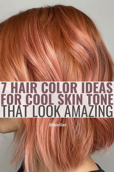 Whether you're looking to switch up your look or just want to enhance your natural beauty, finding the right hair color for your cool skin tone can make all the difference. If you're trying to find a hair color that complements your cool undertones, this article is for you. Best Hair Colours For Cool Skin Tones, Hair Color Cool Skin Tone Blue Eyes, Uneven Hair Color, Hair Color Ideas For Cool Undertones, Copper Hair For Fair Cool Skin, Rose Gold Hair Cool Skin Tone, Hair Colors For Pale Cool Tone Skin, Ginger Hair For Cool Toned Skin, Orange Hair Fair Skin