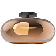 a brown and black light fixture on a white background