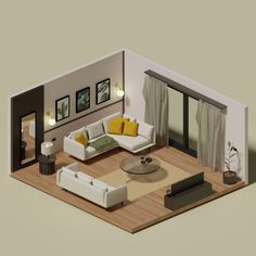 3D Model Low-Poly Living Room 4 PNG - Toffu Co 3d Design Living Room, Good Proportion Interior Design, Model Room Design, 3d Living Room Interior Design, Model Home Interior Design, Living Room Model Interior Design, 3d Furniture Design, Digital Room Design, Interior Design Maquette