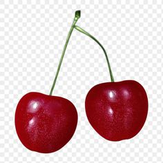 two cherries on a white background