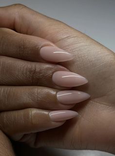 Nude Glazed Nails Almond, Nails Ideas August 2024, August 2024 Nails, Casual Nails, Work Nails, Classy Acrylic Nails