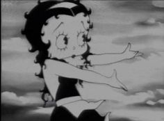 Betty Boop Betty Boop Long Hair, Kati Core, Black And White Betty Boop, Betty Boop Fanart, Betty Boop Black And White, Baby Betty Boop, Betty Boop Aesthetic, Betty Pop