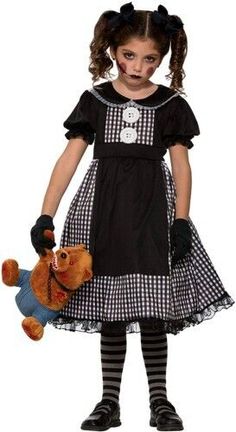 Forum Novelties Child'S Dark Rag Doll Costume, Small. Creepy Doll Costume, Rag Doll Costume, Black Apron, Creepy Doll, Scary Halloween Costumes, Doll Costume, Creepy Dolls, Halloween Cookies, Halloween Kostüm