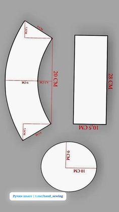 an image of a paper cut out with measurements for the top and bottom half of it