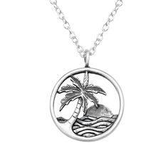 Sterling Silver Palm Tree Beach Sea Necklace  Metal:925 Sterling Silver Width:13x13 mm  >Nickel Free >No Allergic reaction >30 days return policy  ++Items come in a gift box ready to be gifted Please contact me if you have any questions about the jewelry you are interested in buying.  My Shop: https://www.etsy.com/shop/banujewelryusa Follow BANU Jewelry on Facebook, Instagram and other social media sites to keep up to date with newest products.  www.instagram.com/shopbanujewelry www.facebook.com Engraved Pendant Necklace For Beach, Silver Charm Necklace For Beach, Silver Charm Necklaces For Beach, Silver Necklaces With Charms For The Beach, Silver Pendant Necklace For Vacation, Silver Pendant Necklaces For Vacation, Nickel-free Round Necklaces For The Beach, Adjustable Engraved Necklaces For Beach, Adjustable Engraved Necklaces For The Beach