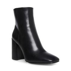 Every cool weather wardrobe needs the Madden Girl Whilee ankle bootie. A trendy square toe gives this chic pair a fresh update. Size: 9.5. Color: black. Gender: female. Age Group: adult. Pattern: Solid. Dress Boot, Classy Clothes, Booties Outfit, Dark Romantic, Italy Trip, Square Toe Boots, Block Heel Ankle Boots, Black Heel Boots, Ideas Outfit