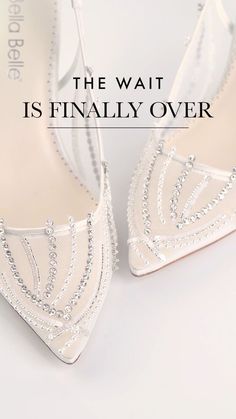 The wait is finally over! Anastasia from our #BellaBelleByYou campaign is HERE! You voted on every little detail of the perfect bridal shoe, even down to the name. What do you think of YOUR dream Cinderella shoes? White Pearl Embellished Wedding Shoes For Summer, Pearl Embroidered Heels For Wedding, Wedding Heels With Pearl Embroidery And Open Toe, Wedding Heels With Pearl Embroidery, Elegant Pearl Embroidered Wedding Shoes, Bling Wedding Shoes, Rhinestone Wedding Shoes, Crystal Wedding Shoes, Ivory Bridal Shoes