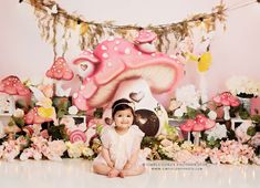 Villa Rica Baby Photographer | Pink Fairy First Birthday Milestone