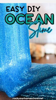 an easy diy ocean slime recipe for kids