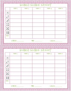 two pink and green printable reward cards with numbers on each side, one is for the