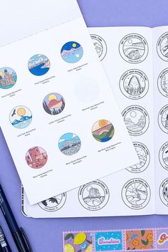 bobo design studio's national parks edition wanderlust passport travel journal paired with the national parks sticker book