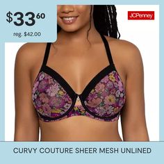 This women�s bow-accented underwire bra from Curvy Couture is made from a breathable mesh fabric and features back and side smoothing, adjustable straps,hook-and-eye back closures, and offers high support.Bra Type: Underwire, Full CoverageFeatures: Stretch Fabric, Adjustable StrapsClosure Type: Back Closure, Hook & EyeSupport: Medium SupportFiber Content: 88% Nylon, 12% SpandexFabric Description: WovenCare: Hand Wash, Line DryMaterial: NylonCountry of Origin: Imported Full Coverage Bra, Full Figured, Underwire Bra, Bra Women, Mesh Fabric, Stretch Fabric, Mesh, Bra, Couture