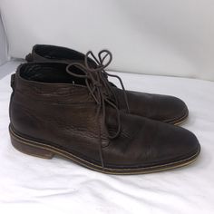 Cole Haan Nike Dress Boots Men US Size 8 1/2 M Made in India please check measurements to ensure fit. Measurements: Outsole:  12 1/4" Width at Ball of Foot: 4" Heel Height: 1" Height: 5 1/4" Label: Cole Haan with Nikeair Soles Material: Leather, Rubber Rugged Chukka Boots For Business In Fall, Casual Brown Chukka Boots For Fall, Fall Business Chukka Boots With Round Toe, Masculine Fall Chukka Boots With Round Toe, Brown Workwear Boots, Masculine Style, Masculine Brown Boots For Workwear, Brown Wingtip Chukka Boots For Fall, Rugged Chukka Boots For Formal Fall Occasions, Rugged Formal Chukka Boots For Fall