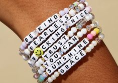 Be Kind...Wear your heart on your sleeve in style! The Be Kind bracelet accentuates your kind words with a bead-ed reminder of your big-heartedness. Not only will you feel heartwarming wearing it, but you'll look great too! Don't miss out on this stylish way to show you really mean it when you say "Be Kind"! Kind Words, How Are You Feeling, Bracelet, Beads, Feelings