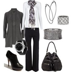 wear to work - Love black and gray Lab Clothes, Fashion Uniform, Dope Shirt, Pants White, Clothes And Accessories, Business Casual Outfits, Work Attire, Work Fashion, Outfits Casuales