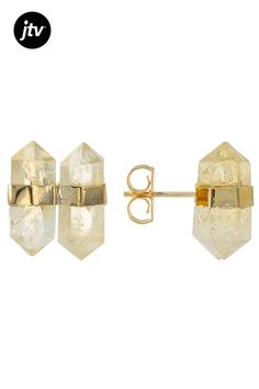 Artisan Collection Of Brazil��� Rough Citrine 18K Yellow Gold Over Brass Stud Earrings. Measures Approximately 0.65"L x 0.60"W. Push Backs. Color, Size, Pattern May Vary. Raw Stone Earring, Raw Stone, Size Pattern, Stone Earrings, Citrine, Brazil, Yellow Gold, Stud Earrings, Brass