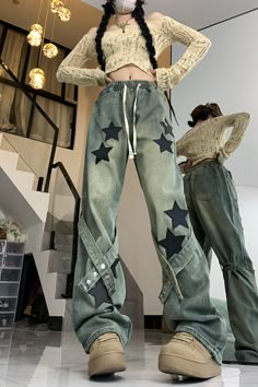 jeans outfit ,jeans outfit women, jeans outfit spring, star jeans,star jeans outfit, aesthetic jeans Pants Aesthetic Outfit, Baggy Star Jeans, Cute Star Themed Outfits, Moon Girl Aesthetic Outfits, Star Pants, Star Jeans Outfit, Lace Jeans, Jeans Outfit Spring, Aesthetic Clothing Stores