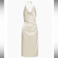 Color Is “Pearl” It Is More Of An Off White Than A Pure White, But Is Gorgeous. Perfect For Graduation, Bridal Party, Etc. Elegant Beige Ruched Mini Dress, Chic Cream Satin Dress For Party, Elegant White Satin Dress For Date Night, Elegant Beige Satin Mini Dress, Cream Fitted Satin Dress For Formal Occasions, Elegant Cream Midi Dress For Night Out, Elegant Cream Ruched Midi Dress, Formal Cream Fitted Satin Dress, Formal Fitted Cream Satin Dress