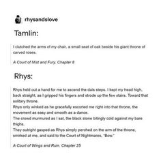 an image of a page from the book tamlin by rhysandslove