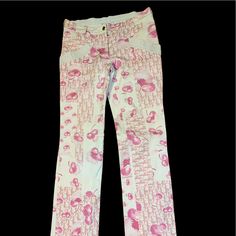 Super Rare Dior Pants Still In Great Condition Lightly Worn Designer Fitted White Bottoms, Monogram Pants, Dior Pants, Dior Monogram, Vintage Christian Dior, Pants Color, Christian Dior, Pink White, Pant Jumpsuit