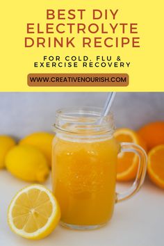 Stay hydrated and feel your best with this easy DIY Electrolyte Drink Recipe perfect for cold, flu, or post-exercise recovery. This homemade solution is quick to make and packed with essential electrolytes to replenish your body's needs. Say goodbye to store-bought options and hello to a natural, effective way to bounce back from dehydration and illness. Diy Hydration Drink, Diy Electrolyte Drink Recipes, Drinks For Dehydration, Rehydration Drink, Drinks Homemade, Healthy Smoothies For Kids