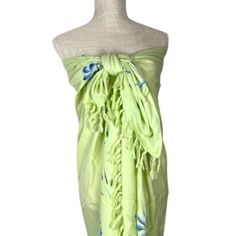 Nwot 100% Rayon Beach Cover-Up. Made In Indonesia. Hand-Painted Design. Spring-Green Color With Tassels. Measures Approximately 44 Inches X 64 Inches. Green Spring Beach Cover-up Sarong, Tropical Green Sarong For Spring, Green Summer Sarong For Spring, Spring Green Sarong For Pool, Green Sarong For Spring Pool Season, Green Cotton Sarong For Summer, Green Cotton Sarong For Vacation, Beach Wrap, Spring Green