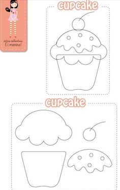 cupcake cut out with the words cupcake on it and an image of a cupcake