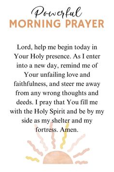 a prayer for the morning prayer